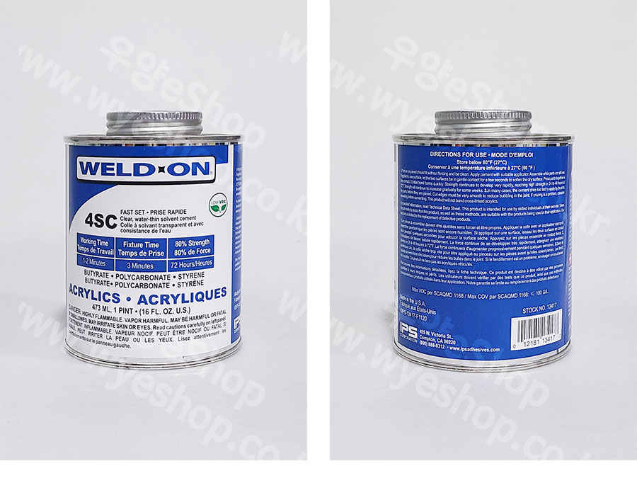 [웰드온(Weldon) 4SC 아크릴용 용해성 접착제 473ml]